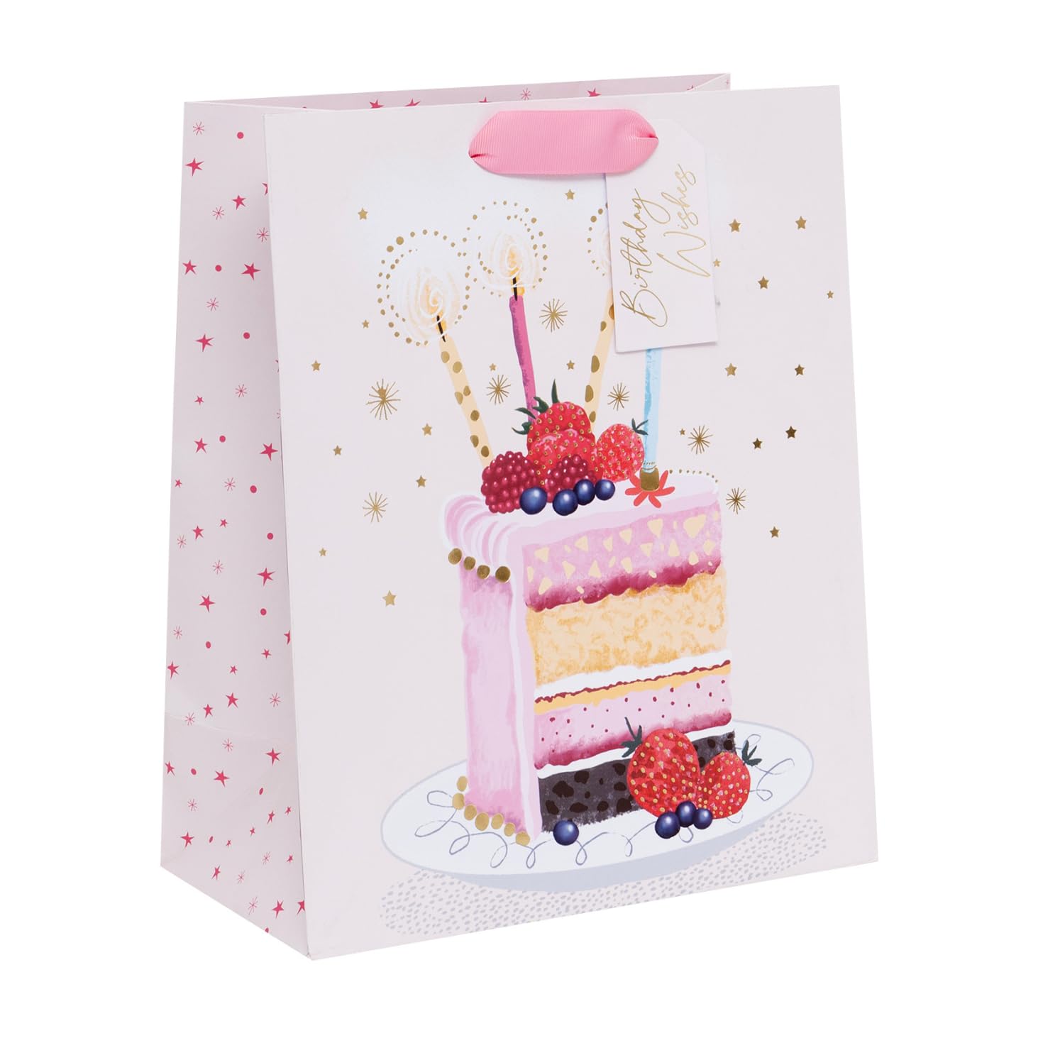 Ballyhoo Large Birthday Cake Slice Gift Bag, 31.5 x 26 x 13.5 cms, Multi-Coloured
