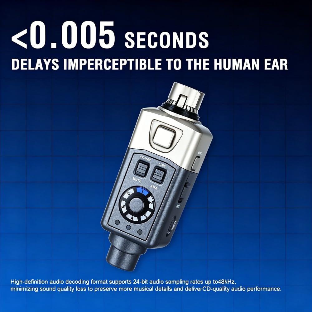 Système de Retour Sans Intra-Auriculaire 5,8 GHz, Transmission Stable sur 30 M, Faible Latence de 0,5 Ms, Idéal pour les Répétitions et les Performances Scéniques T