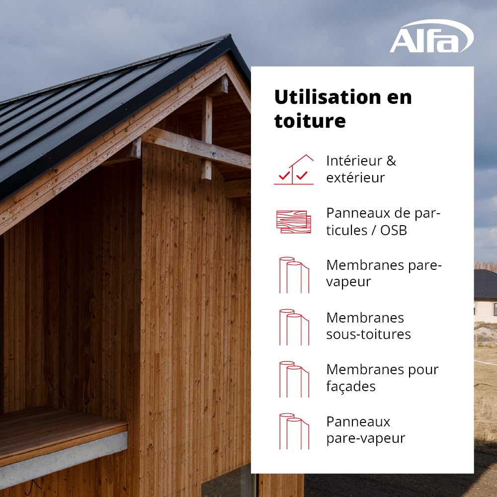 Alfa 153 Flex Ruban adhésif flexible haute performance 3 pièces 50 mm x 25 m pour pare-vapeur