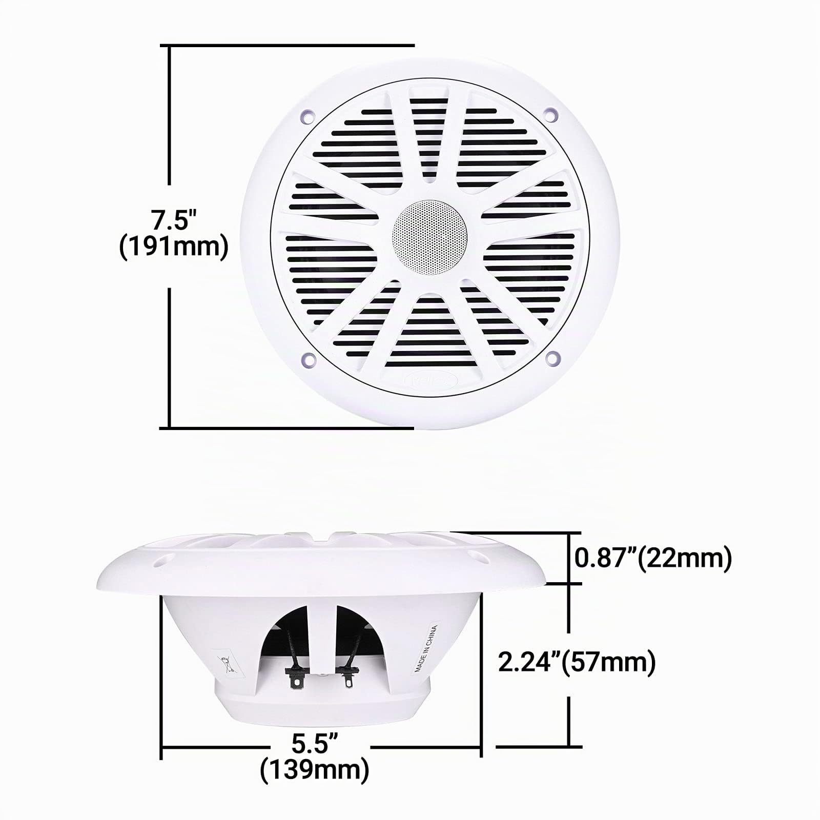 Vélex Récepteur stéréo étanche Bluetooth marine avec lecteur MP3, DAB+/AM/FM et USB pour streaming de musique sur bateau, golf carts, ATV/UTV et spa/hot tubs