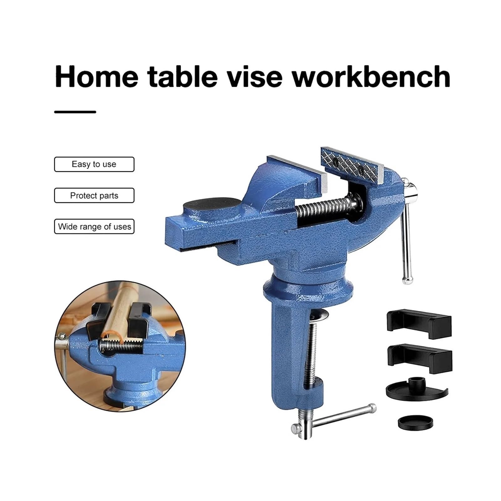 Étau De Table 2 Pouces, Pince Sur Établi, Base Rotative À 360 Degrés, Travail Du Bois Réglable Structure Précise Utilisation Polyvalente