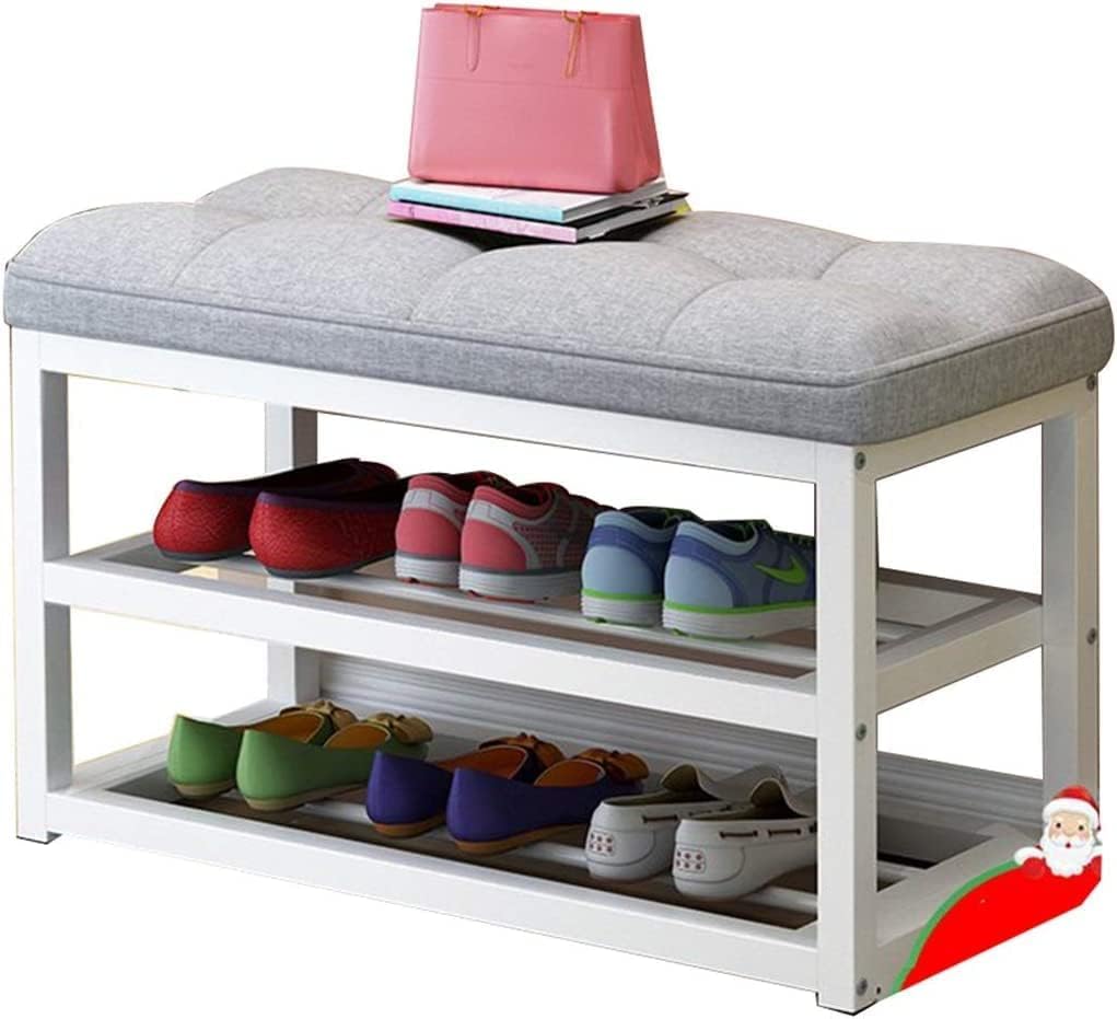 Banc de bout de lit minimaliste nordique en métal avec coussin moelleux haut de gamme