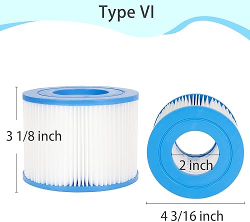Miniatura 2 de Filtro de repuesto para bañera de hidromasaje SaluSpa, filtro de spa tipo VI compatible con todas las tinas inflables Coleman SaluSpa y Lay-Z Spa,