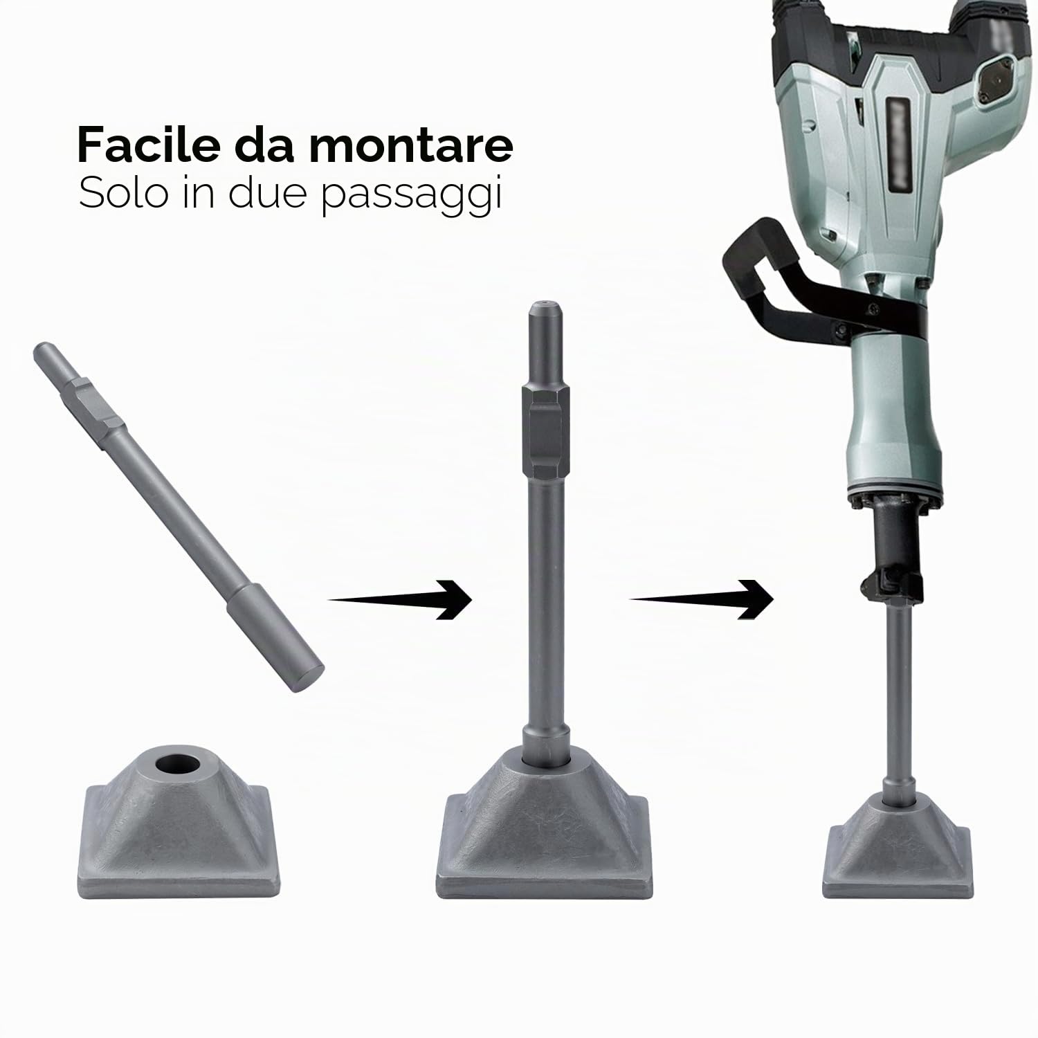 TOPWAY PH65 Martello antirimozione a terra 9KG 1-1/8" Gambo e piastra antimanomissione esagonali, per martello demolitore elettrico martello demolitore per calcestruzzo 121146
