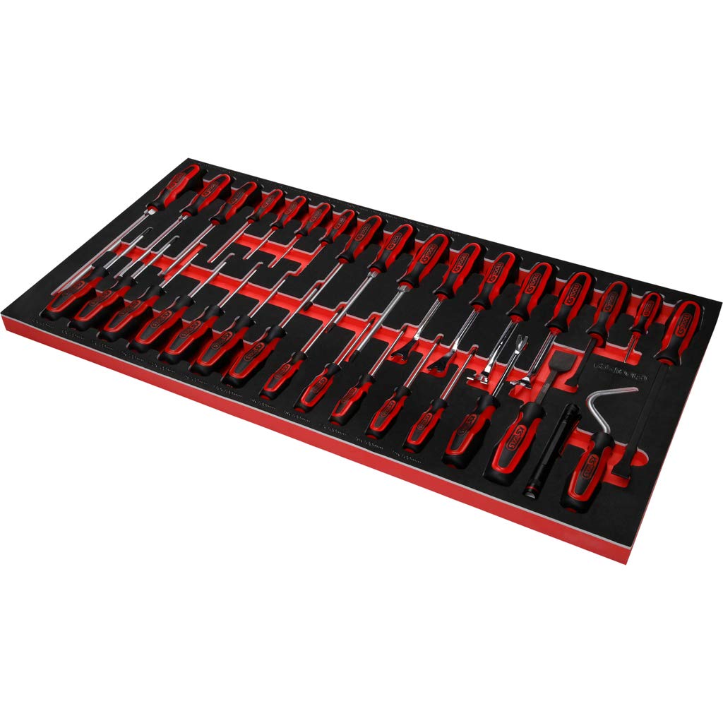 KS Tools 825.8564 Chariot d'atelier PERFORMANCEplus P25 avec 8 tiroirs, équipé de 564 Outils dans 8 Compartiments pour 8 tiroirs
