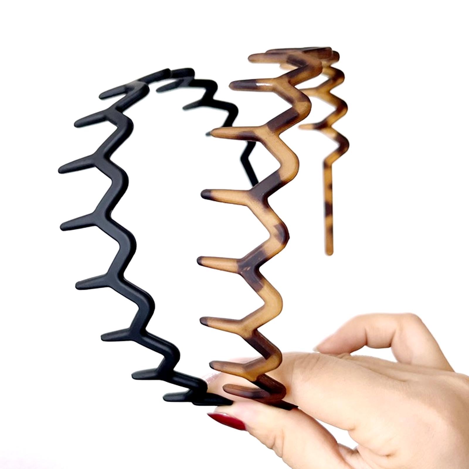 3 Cerchietti Eleganti Per Donna – Fasce Per Capelli Vintage Con Denti, Ad Alta Presa, Design Zig Zag Alla Moda - 2