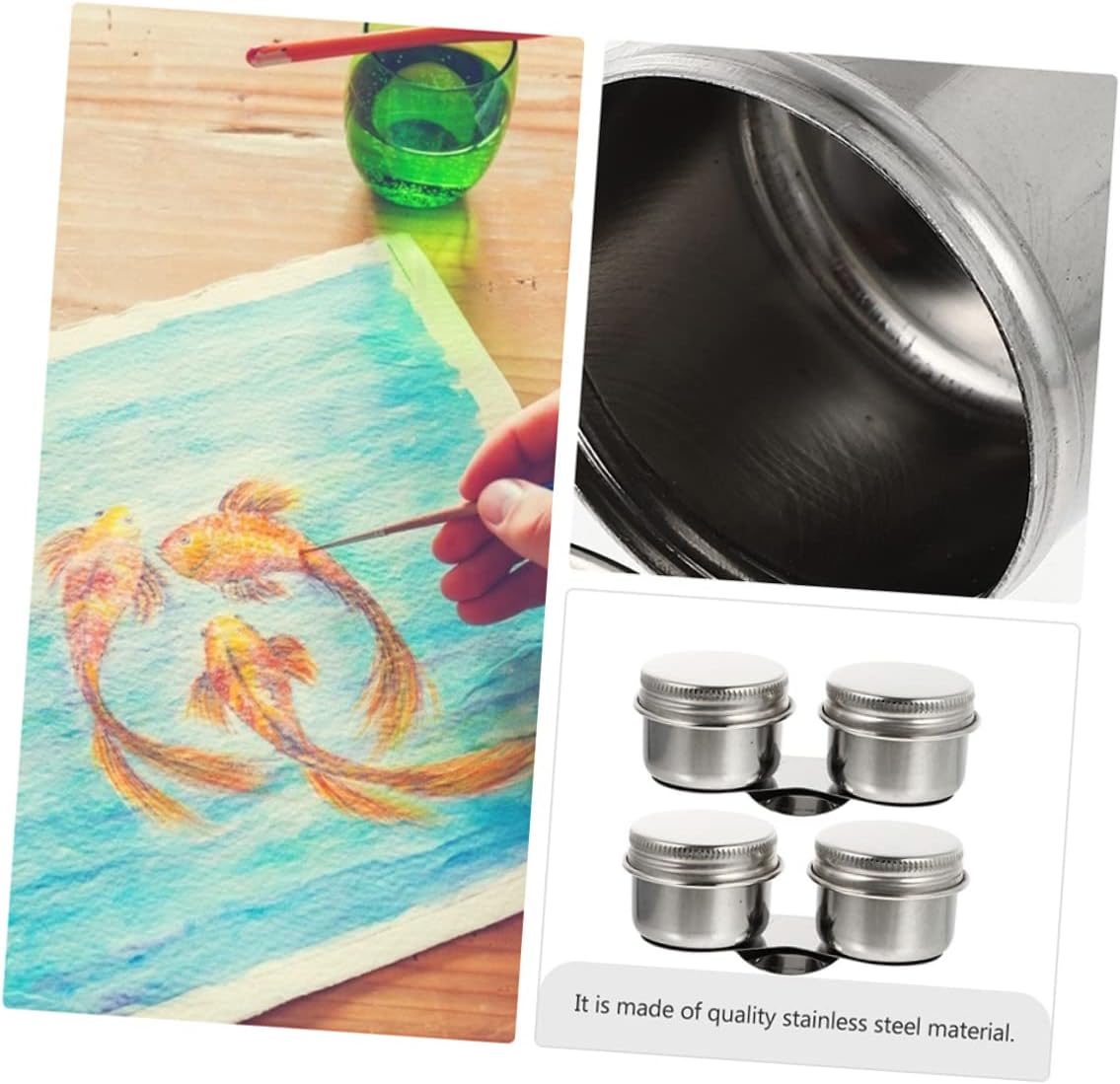 2pcs Oil Palette Cup Paint Brush Washer Linseed Oil Container Brush Wash Pot for Artists