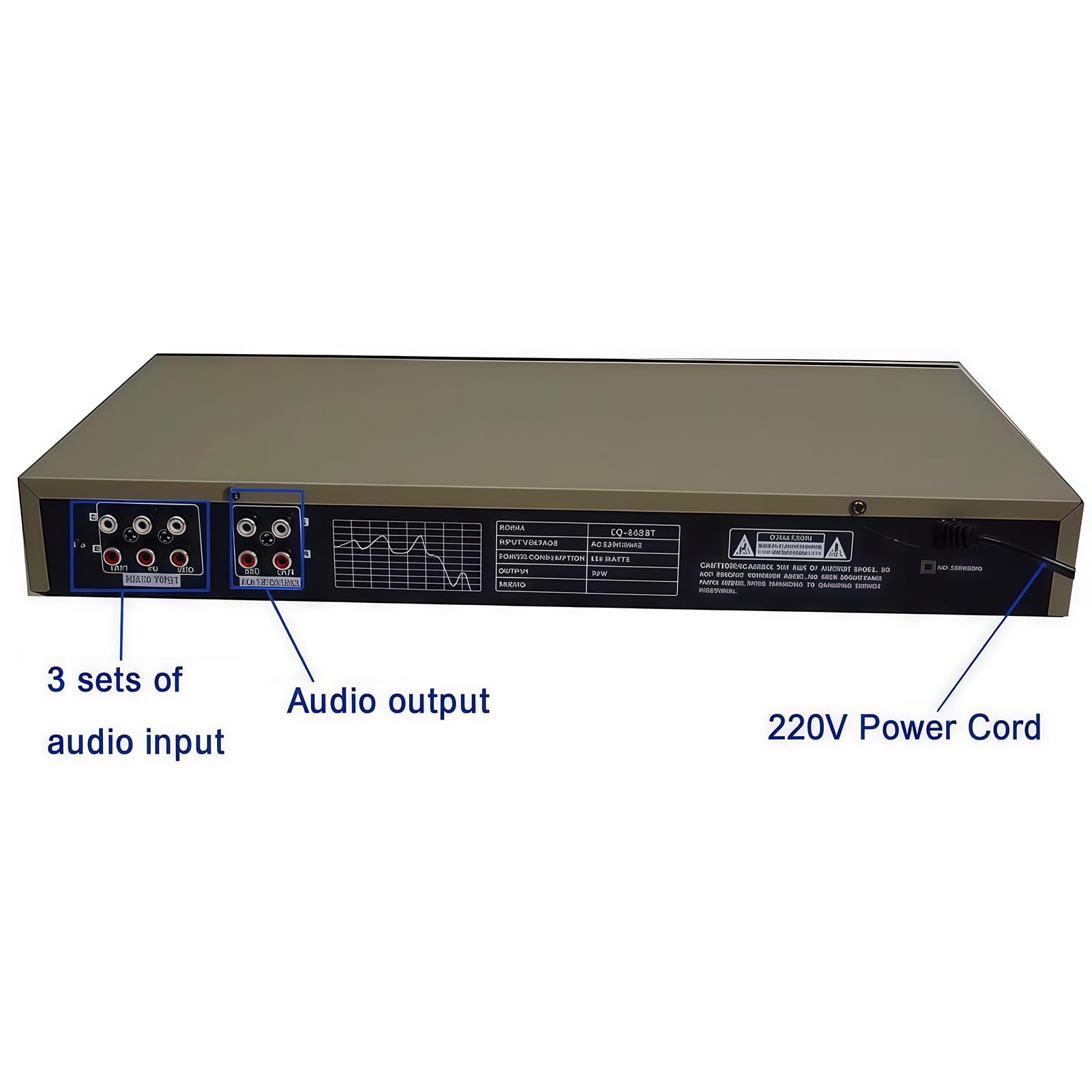 Ecualizador de audio HiFi de 20 bandas, afinación profesional de efectos gráficos digitales con USB y control remoto, pantalla de espectro LED para estudio de grabación