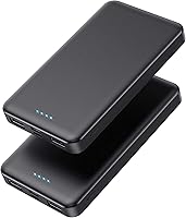 AONIMI 2-Pack 10000mAh Slim USB-C Power Bank Fast Charging for iPhone 17/16/15 Galaxy S24 Android - Ultra Thin Travel Battery