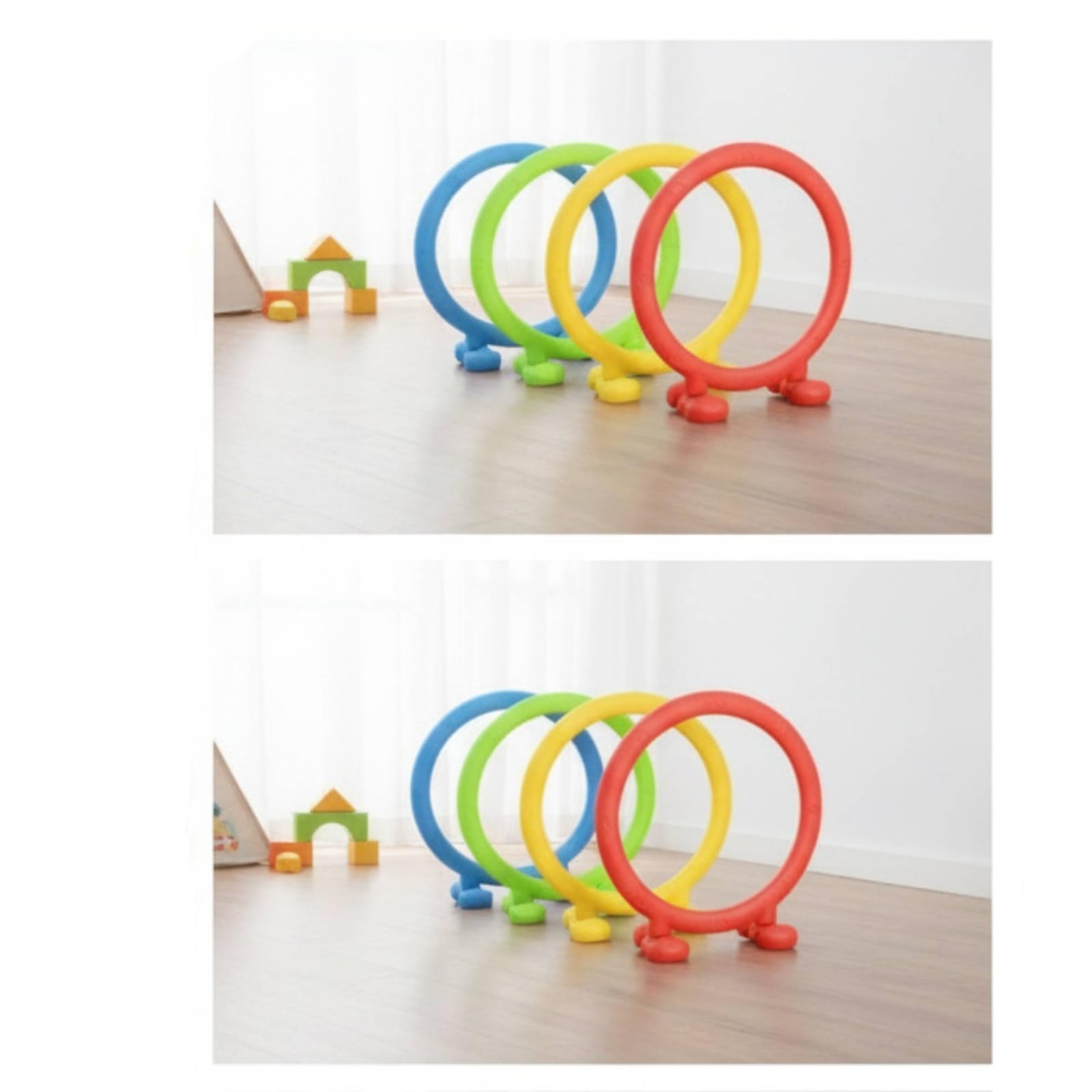 4 Pezzi Anello da Allenamento Stabili | In Plastica, Pratico, Attrezzatura Sportiva, per Giardino, Scuole Dell'infanzia