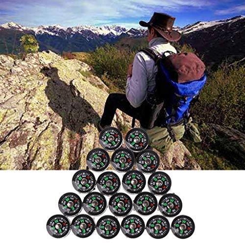 20 piezas de brújulas pequeñas de botón para supervivencia y camping miniatura 3