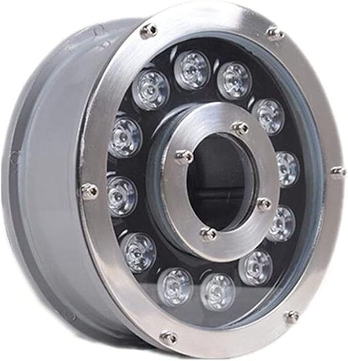 OnSaya 12W Submersible Underwater LED Ring Fountain Light - Illumination Spotlight, Embedded Floor Lamp, AC / DC24V IP68 Waterproof Garden Swimming Pond Decor, 8Colors (Color : 12w Red)