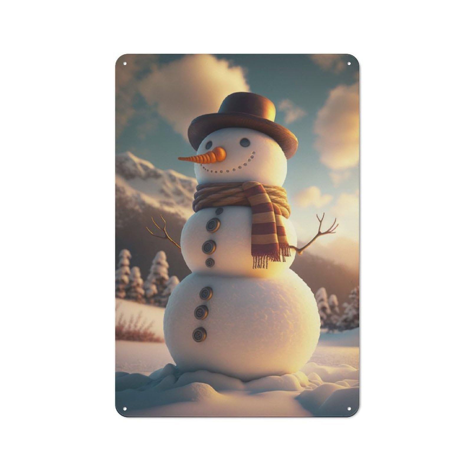 Junmoney Snowman Ii Vintage Vintage Metal Sign 30X20cm, Pub Wall Decor For Cafe, Pub, Workshop Or Home Bar