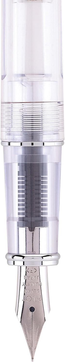 PILOT Prera Fountain Pen, Clear Barrel with Orange/Silver Accents, Medium Nib (60824)