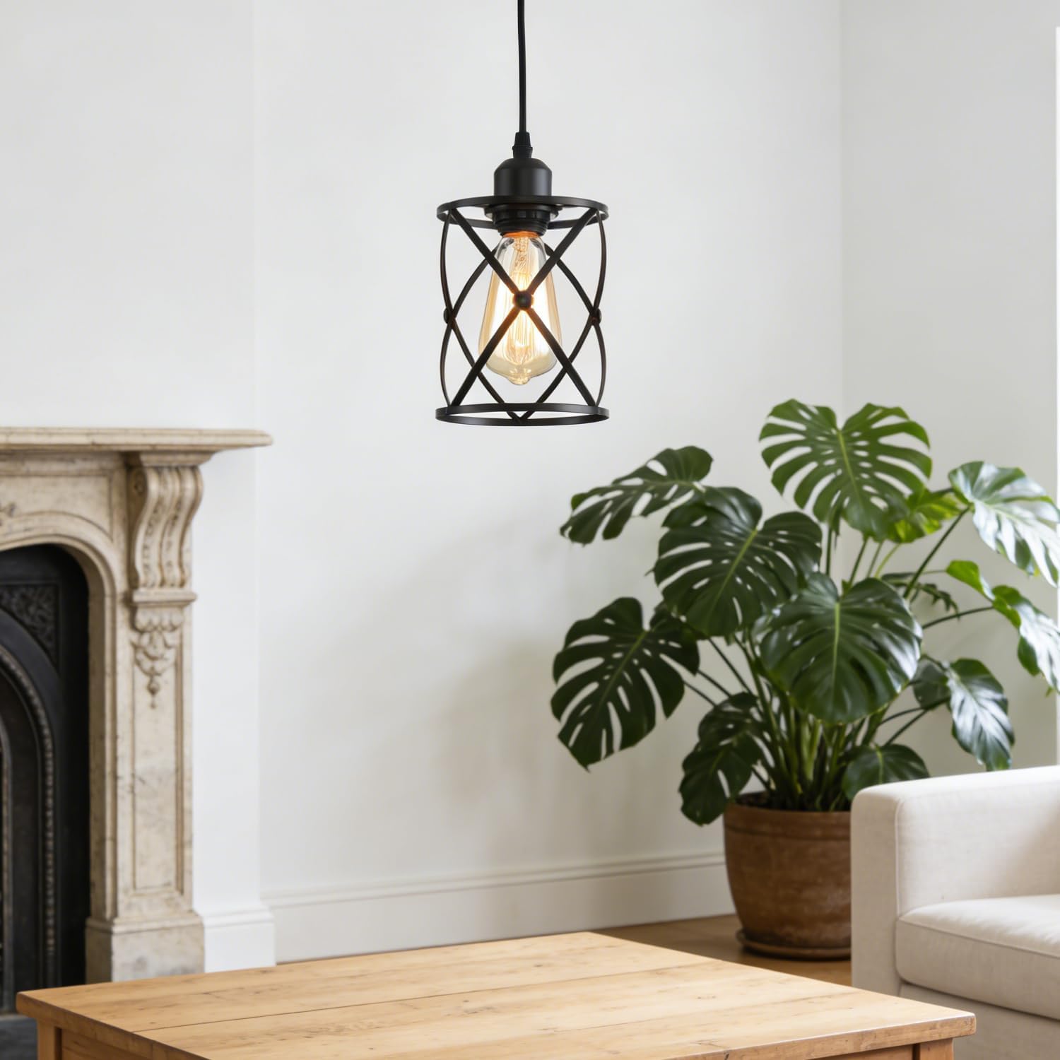 Farmhouse Pendant Lighting,Chandelier Industrial Pendant Light, Modern Kitchen Island Lights Fixtures Ceiling Hanging Dining Room Living Room