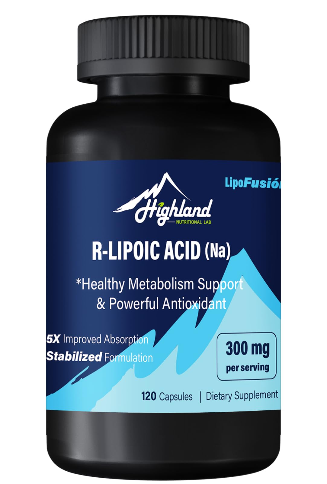 R Lipoic Acid (Na) 300mg per Serving, 120 Capsules, Up to 5X Improved Absorption, Excellent Dietary Supplements for Healthy Metabolism Support and Antioxidants-1 Bottle