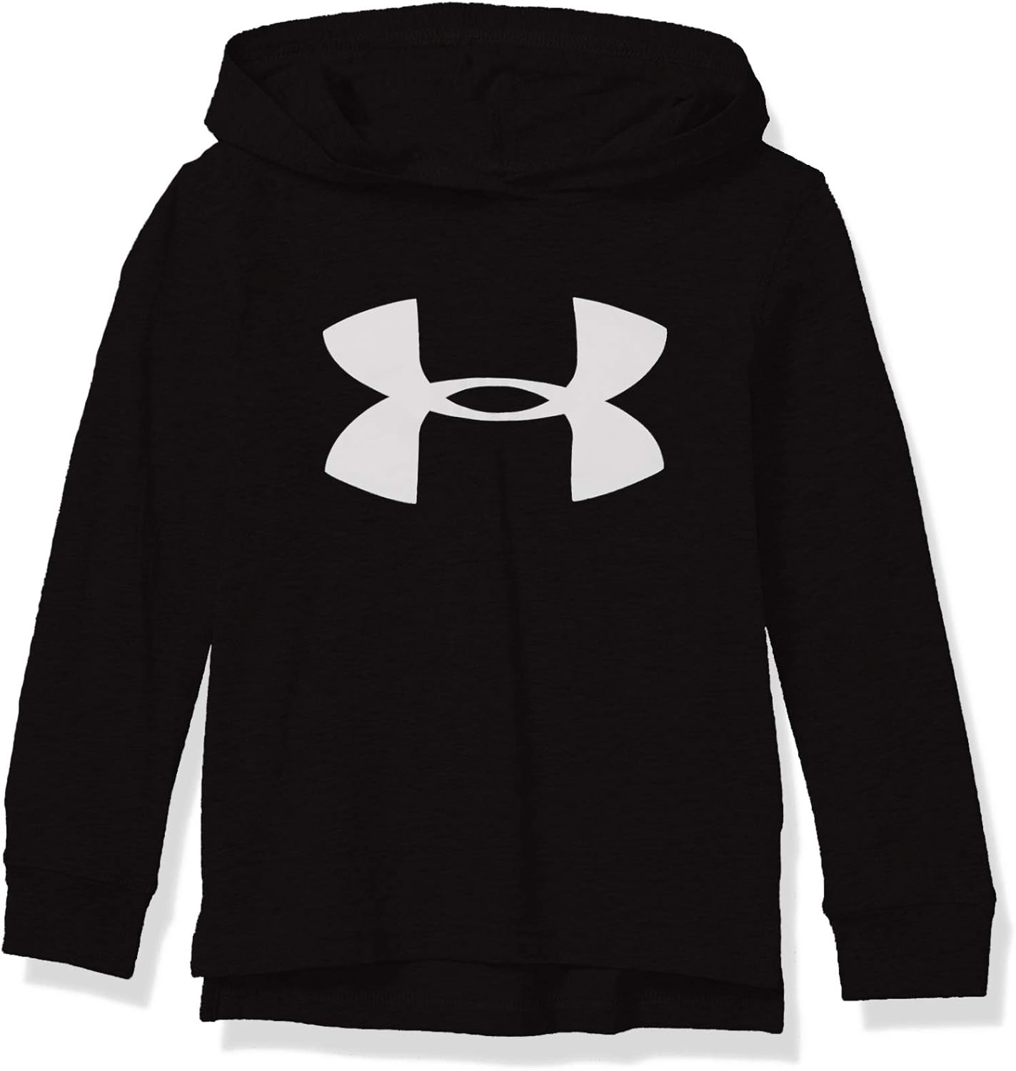 Under Armour Big Boy's Long Sleeve Hooded Tees Shirt, Black H19, 6