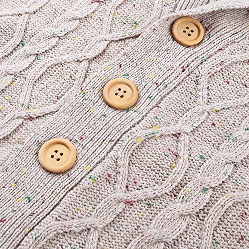 Hemarisle Baby Toddler Boys Cardigan Oatmeal Shawl Sweater With Colorful Dots Wearinside And Outwear Sweater Coats 3 To 11 Years（Oatmeal, 4 #TOP4