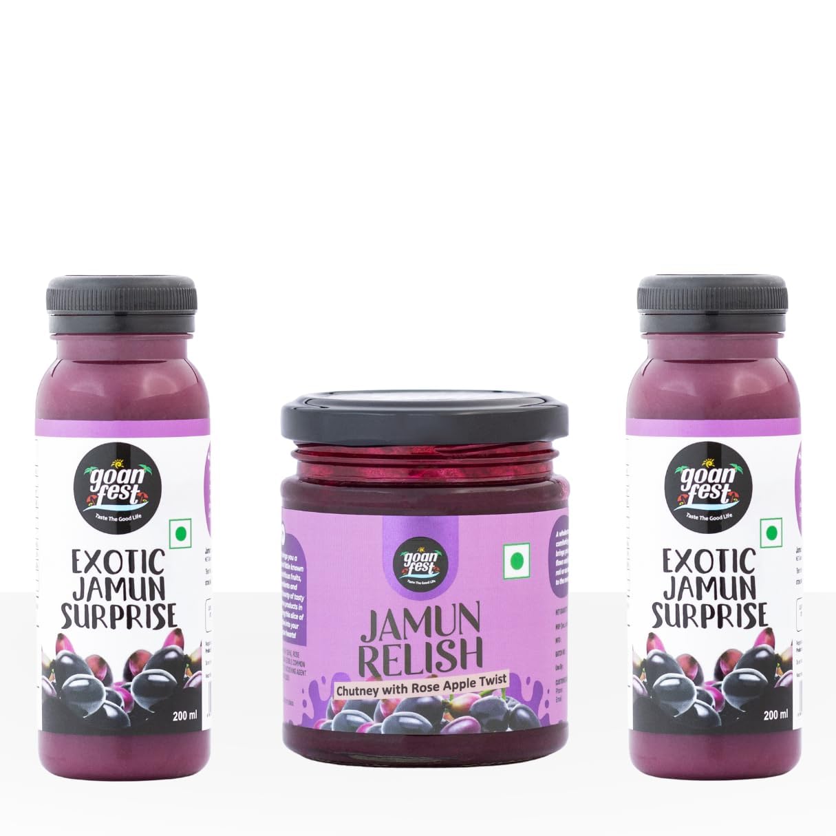 Goan Fest 3-Pack Combo of Jamun Chutney + Fruit Drink | 2 Jamun Fruit Drink (200ml Each) | 1 Jamun Chutney (200g) | Refreshing Flavors and Nutritional Goodness | Taste Goa in Every Sip and Bite-image-25