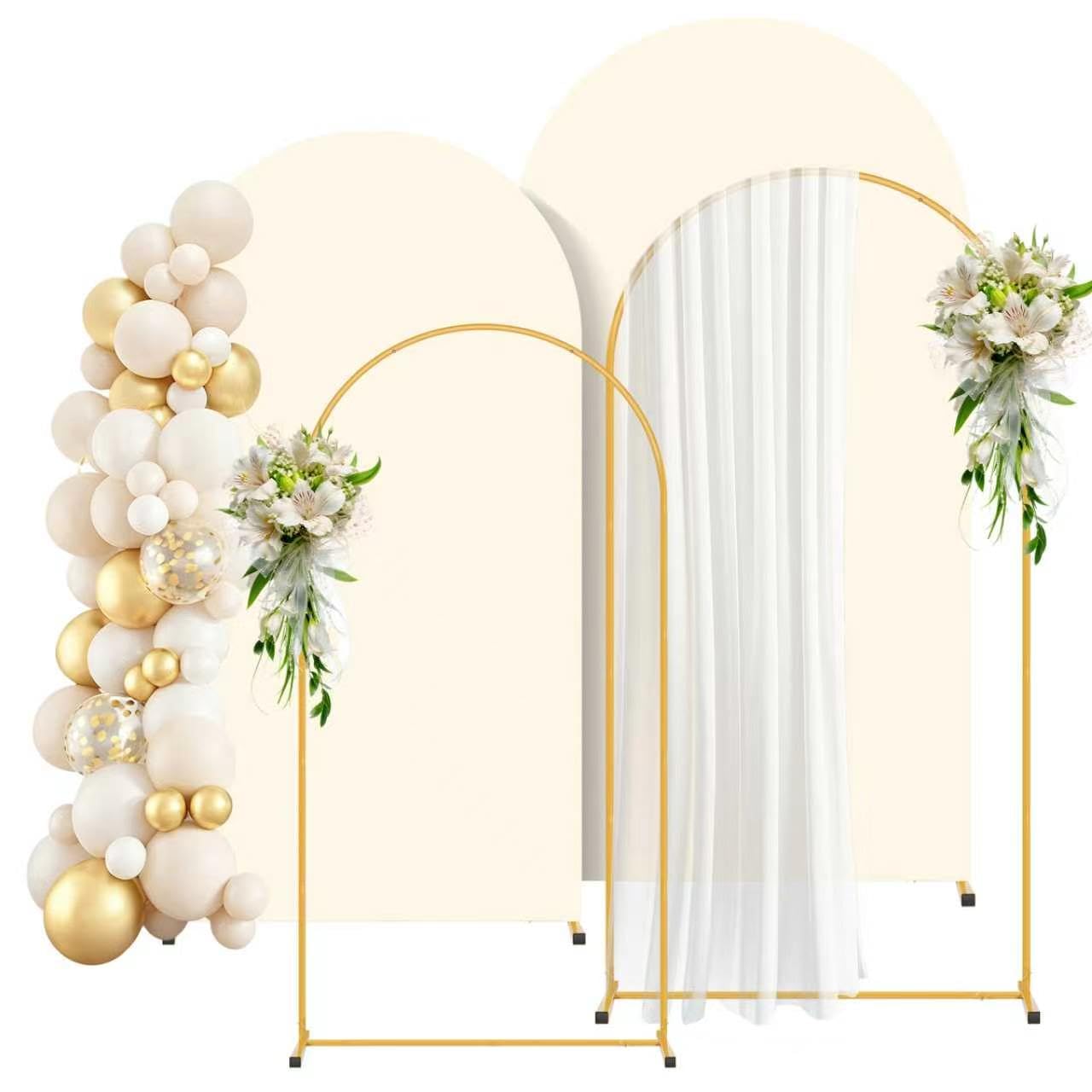 2 Pack Arch Backdrop Stand and Cover Set (7.2FT/6FT), Balloon Arch Stand