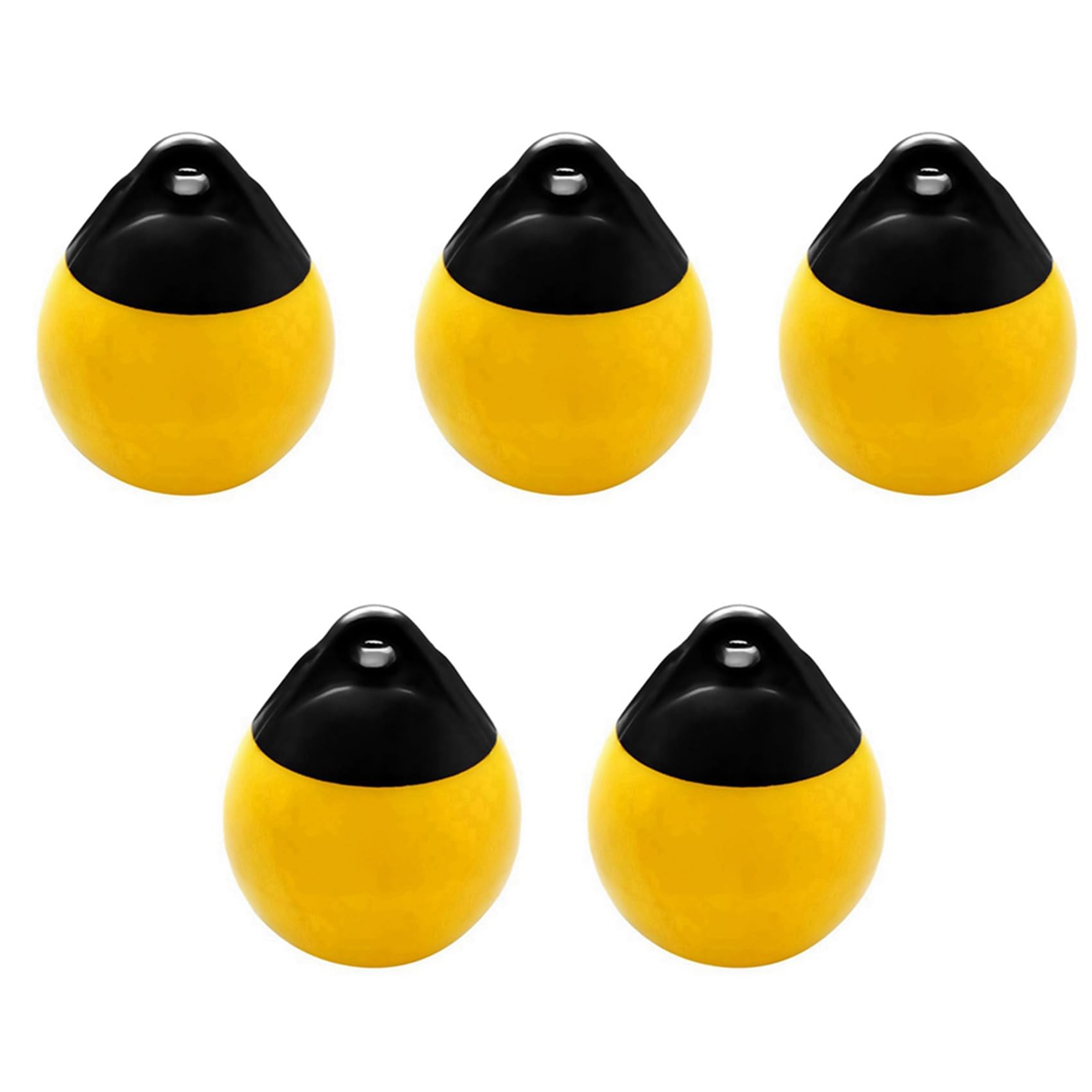 Lot de 5 bouées d'ancrage rondes en PVC robuste pour bateau - Bouée de protection gonflable - Jaune