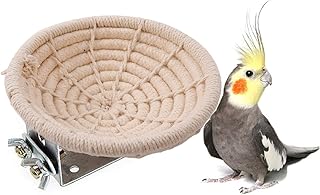 ROZKITCH Bird Nest, Handmade Cotton Rope Breeding Bed House for Budgie Parakeet Cockatiel Parakeet Conure Canary Finch Lovebird and Small Parrot Cage, Small Bird Weave Hatching Nesting Box 4.5 "