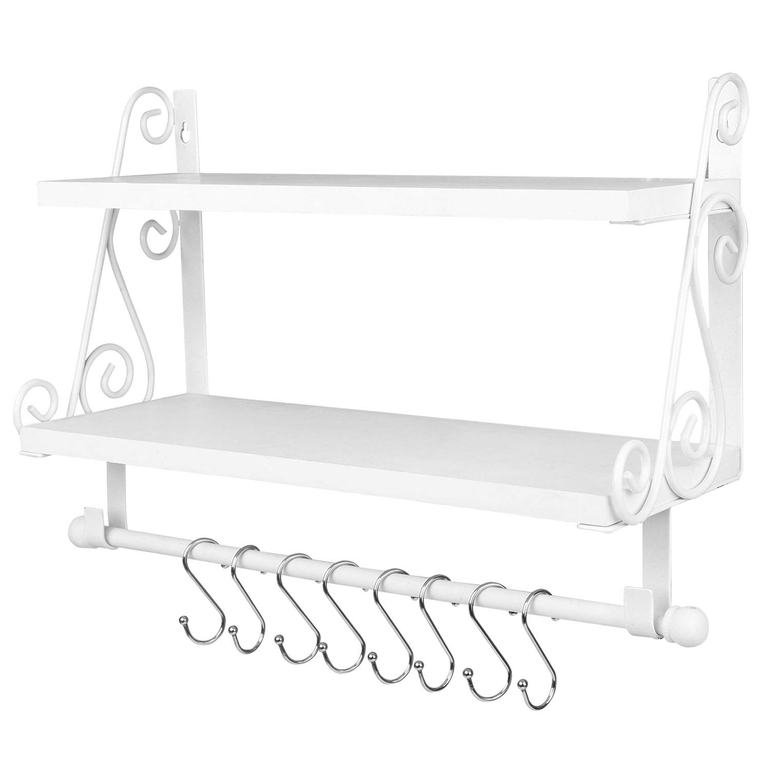 Hoanvi Floating Shelves with Towel Bar for Bathroom Décor Organizer