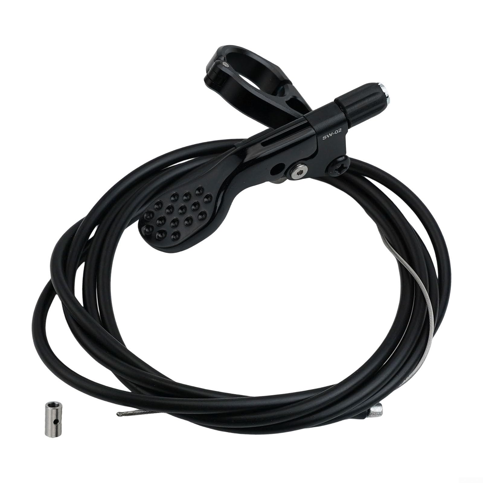 Bike Dropper Seatpost Remote Control Lever 22Mm Diameter Internal External Cable Routing Compatible Telescopic Seat Post Switch Aluminum Alloy Controller Black Red Silver Purple(black)