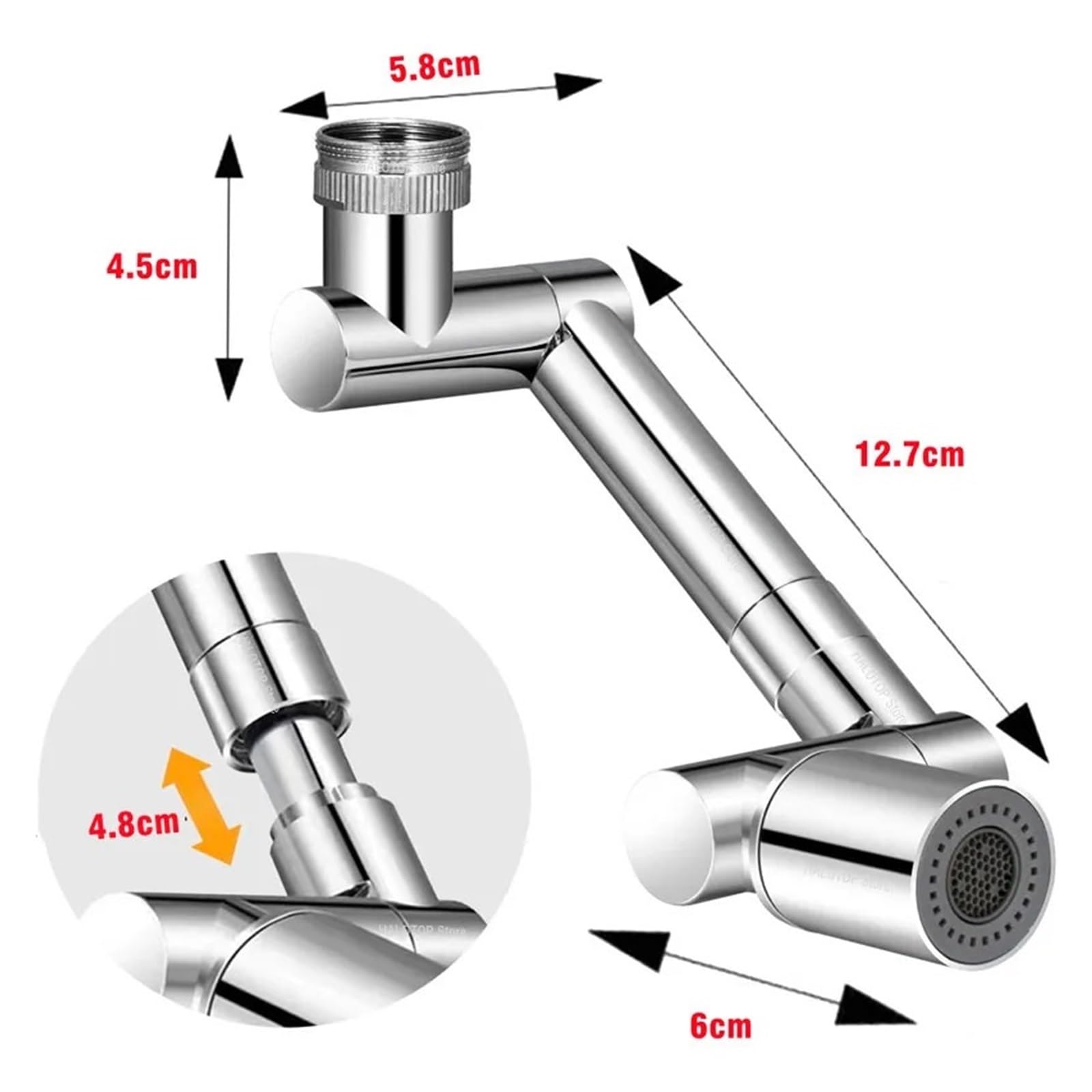 Uniwersalny 1440° Obrotowy Chowany Kran Filtr Rozbryzgowy Kuchnia Przedłużacz Do Umywalki Baterie Dysza Bąbelkowa Ramię Robota łAtwa Instalacja(Dual Modes Black)