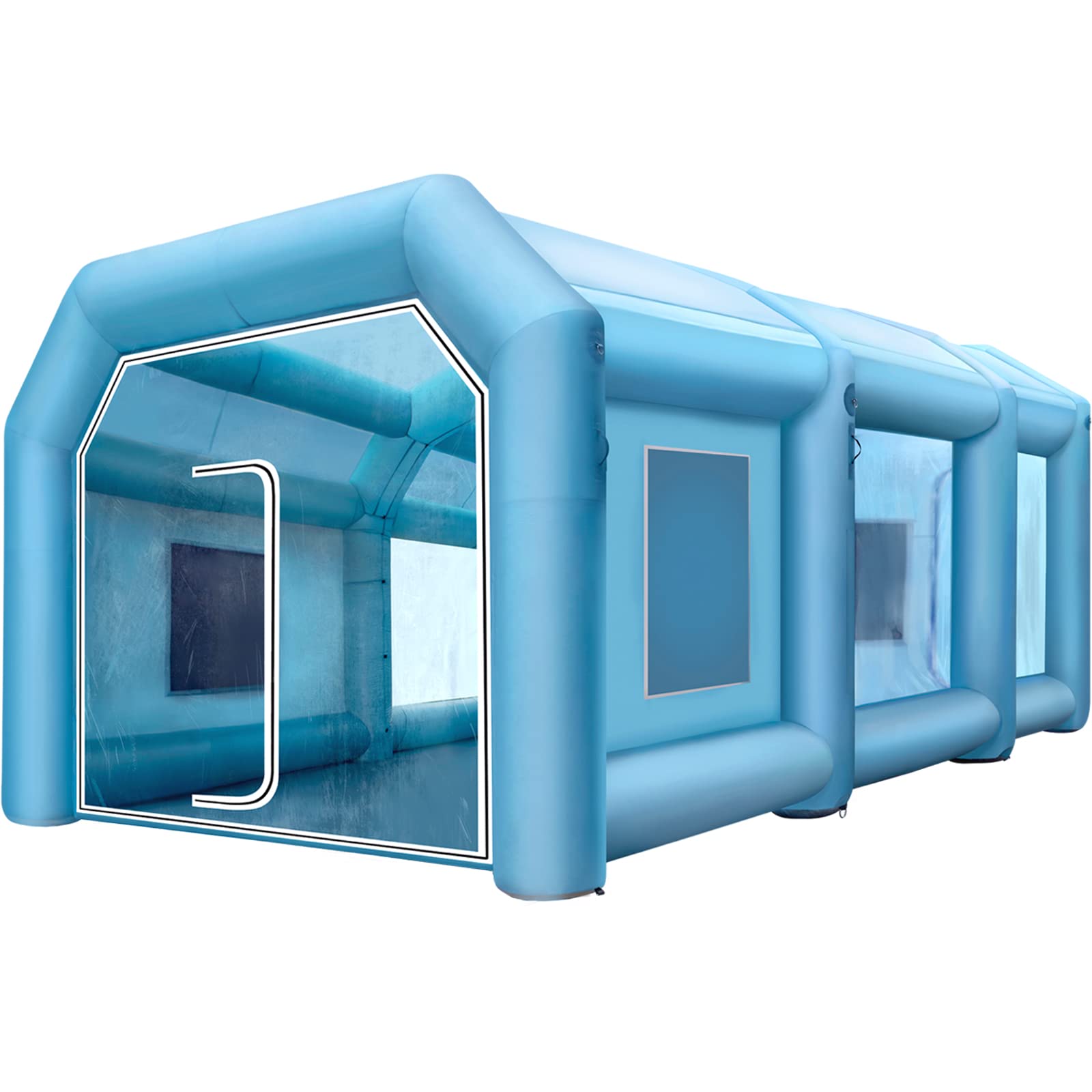 VEVOR Cabina di Verniciatura Gonfiabile 10 x 5 x 3,5 m, Cabina di Verniciatura Auto Gonfiabile, Cabina di Spruzzatura Gonfiabile, Cabina di Verniciatura per Auto Portatile per Tenda Parcheggio Auto