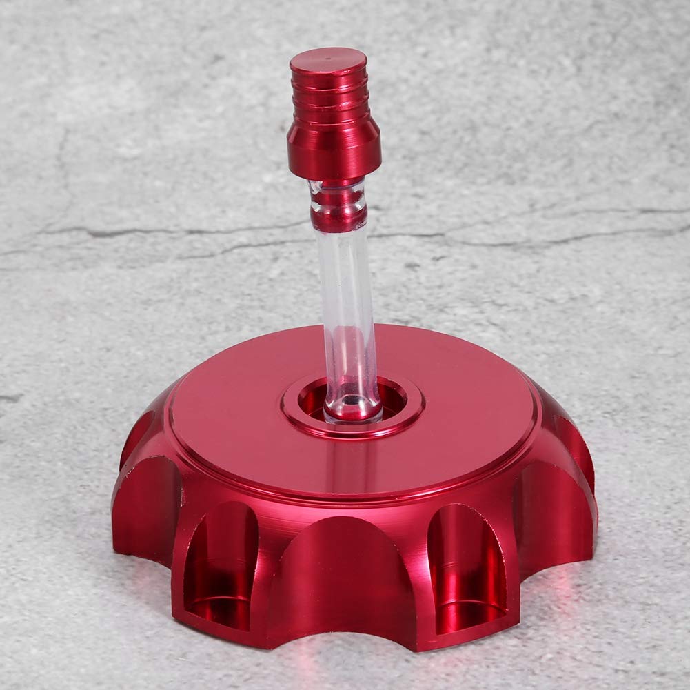 Tappo benzina per moto, Coperchio del serbatoio del carburante in alluminio Con tubo flessibile di sfiato per apertura serbatoio diametro 51-54mm(Rosso) + tappo moto