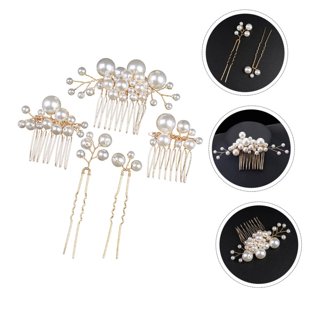 Healeved 25 Stk Perle Braut Haarnadel wedding hair accessories hochzeits haarschmuck Hochzeitshaarspangen für Bräute Seitenkamm für Hochzeitshaare Haarschmuck aus Perlen Braut Haarkamm