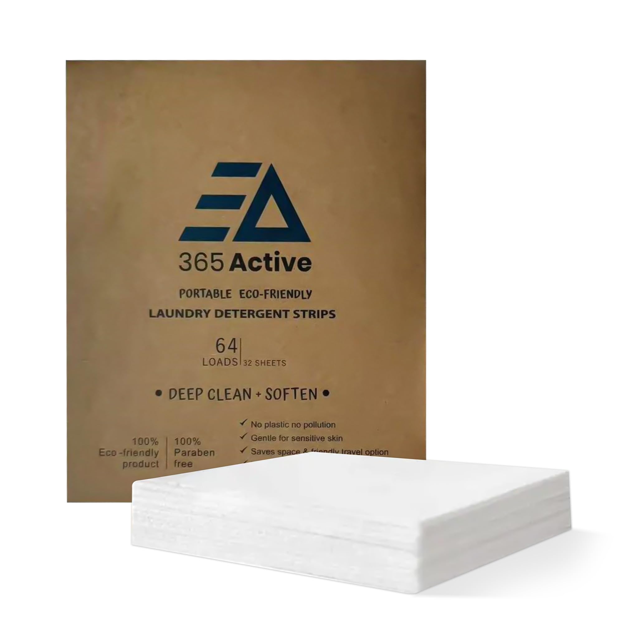Eco-Friendly Portable Laundry Detergent Sheets - 3-in-1 Travel Laundry Strips for Gym Camping Backpacking - Plant-Based Zero-Waste Dissolves