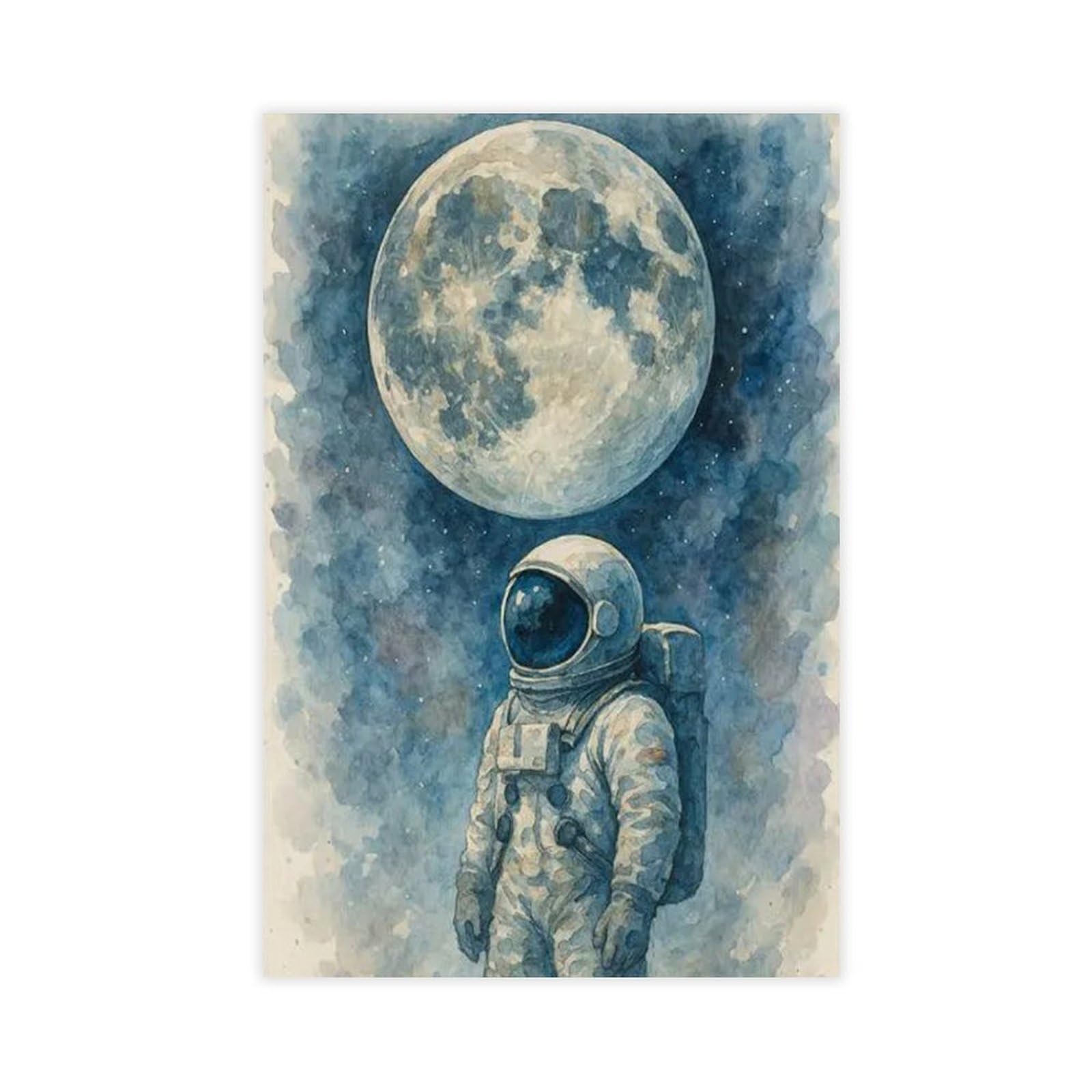 Bareronor Astronaut Watercolor Canvas Poster Bedroom Decor Landscape Office Room Decor Gift 20" L X 30" W