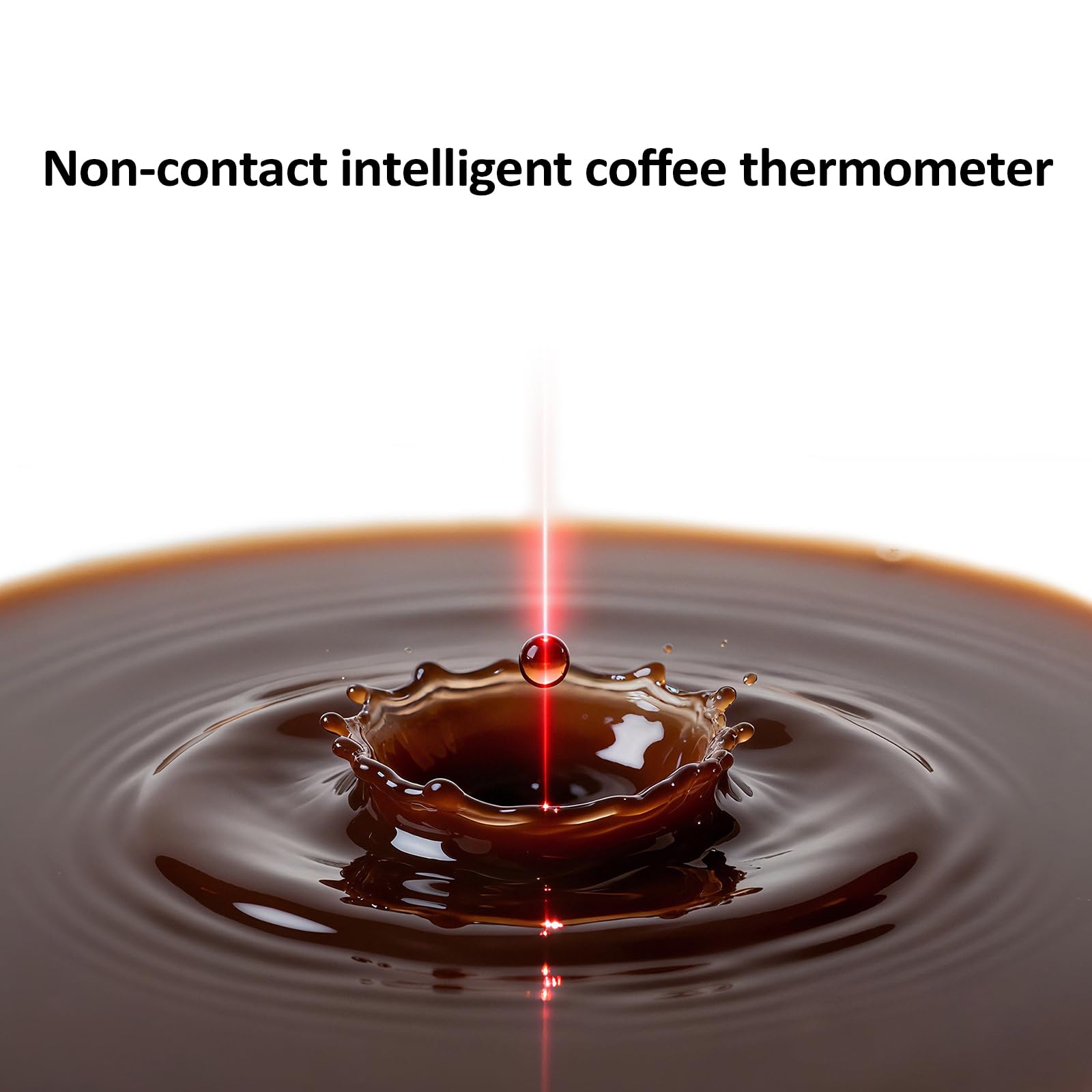 Termómetro Infrarrojo Sin Contacto para Café, Termómetro Magnético para Líquidos con Soporte, Rango De 0 a 100 °C, Precisión De ±0,1 °C, Autocalibración, Selector Bilingüe, para Líquidos