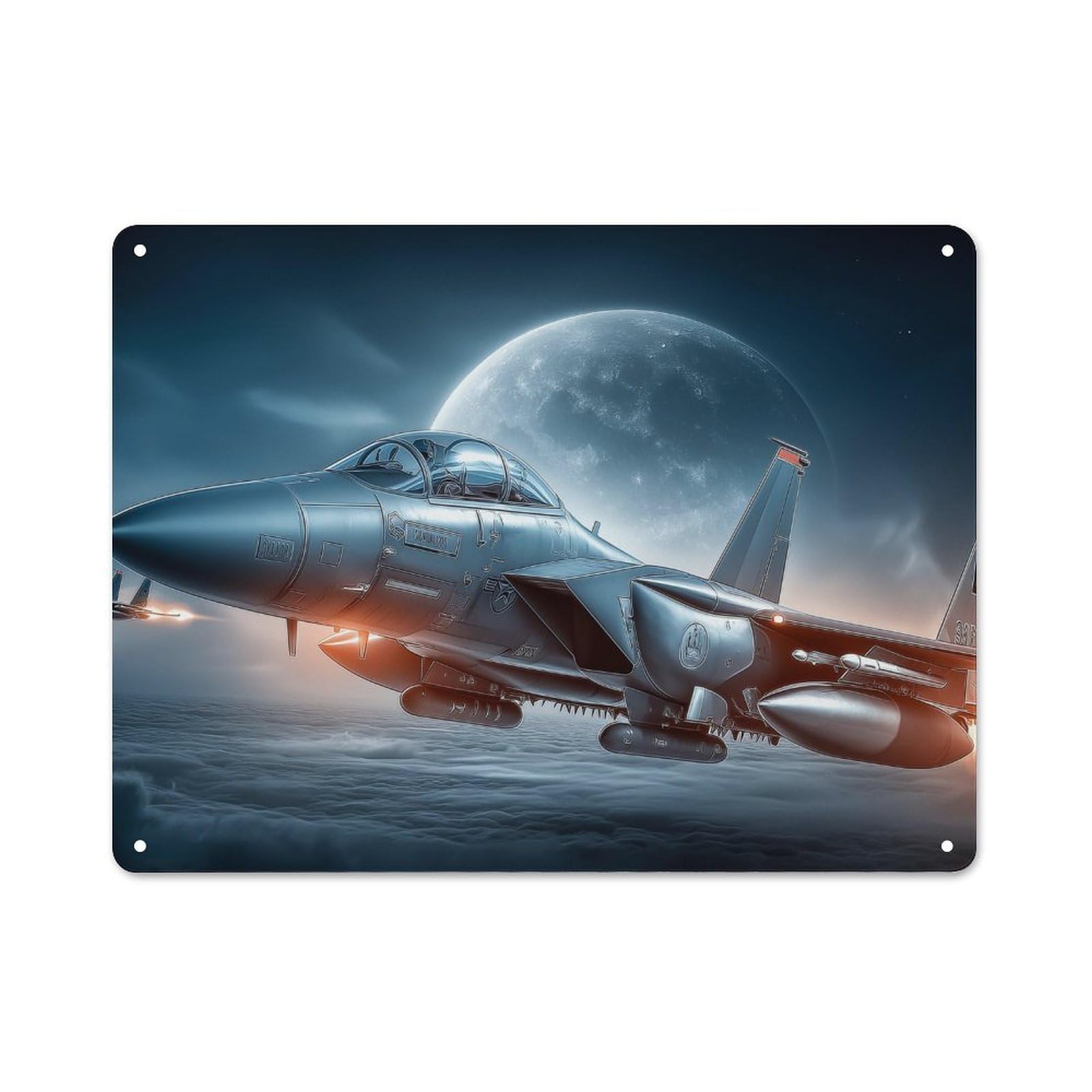 Junmoney Jet Aces Soar Above Clouds Farmhouse Metal Sign 30X40cm, Rustic Country Wall Plaque For Farmhouse Kitchen, Pantry Or Dining Area