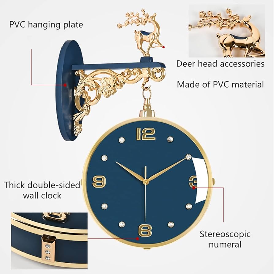 ※maco8※DOUBLE FACE WALL CLOCK Amazon.com: Dulton S624-659IV Double Face Clock, Ivory