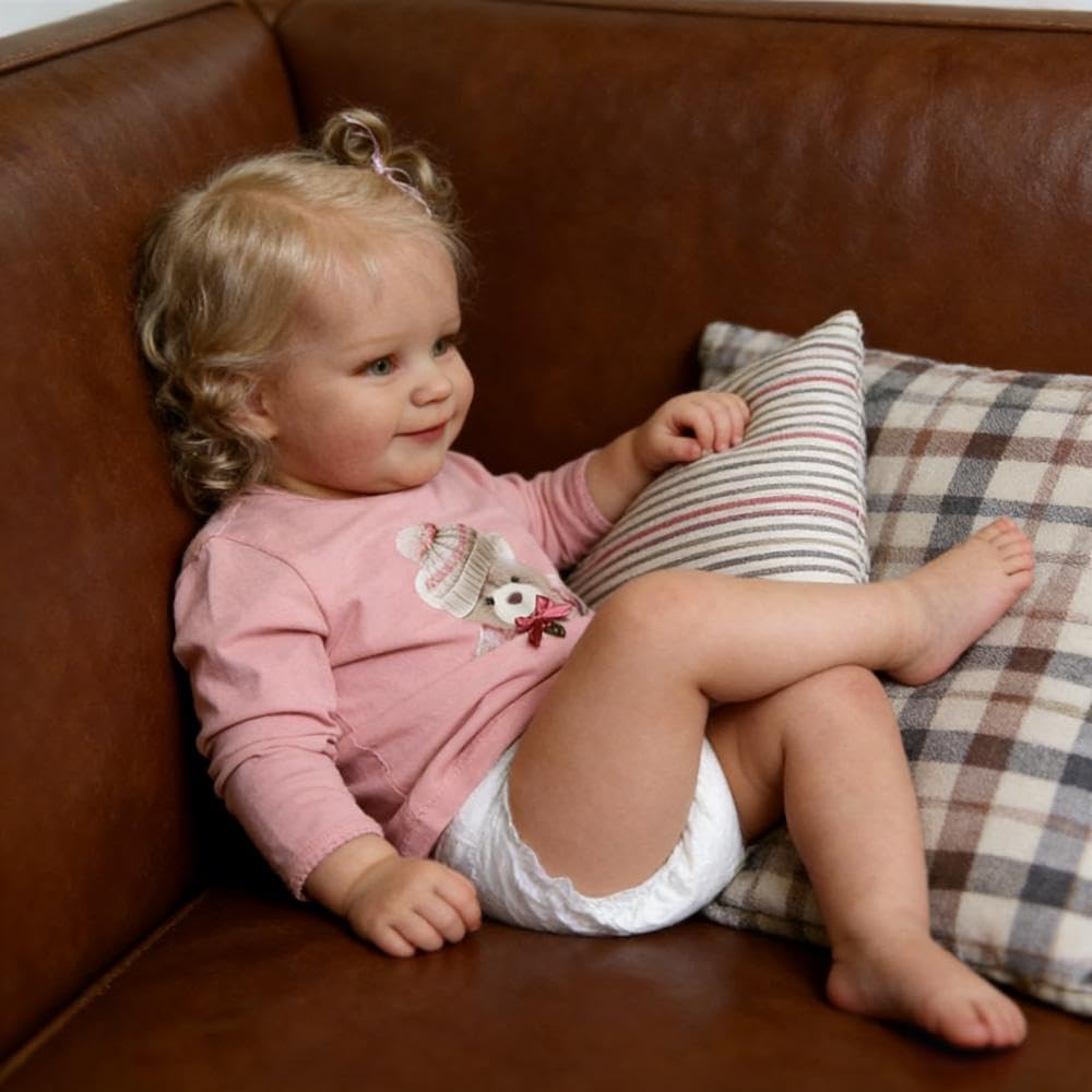 Zero pam Reborn Baby Mädchen 20 Zoll 50 cm Süß Lächeln Reborn Baby Puppe Lebensechte Echte Babygröße Verwurzeltes Haar Realistische Wasserdicht Reborn Babys Puppen mit Zubehör