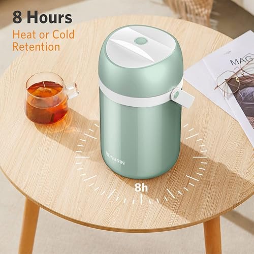 Miniatura 5 de Tarro de comida aislado de 64 onzas, lonchera térmica apilable de 3 niveles, mantiene la comida caliente 6 horas, a prueba de fugas, sin BPA,