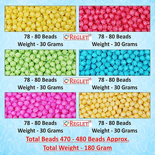 Image of 480 Pcs Angoora Beads for Jewellery Making Kit - Beads for Bracelet Making Kit - Bead Craft - Plastic - Multicolour - 180g, 6mm