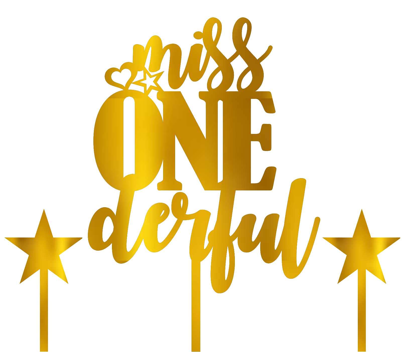 Gold Acrylic Miss Onederful Cake Topper, Glitter One Birthday Party Decorations, Baby Girl's 1st Anniversary Birthday Party Supplies, Gold