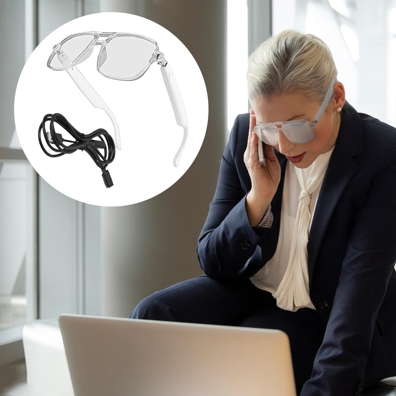 Ai Occhiali da uomo, occhiali intelligenti con Ai, occhiali intelligenti wireless per uomini e donne, supporto video per chiamate linguistiche