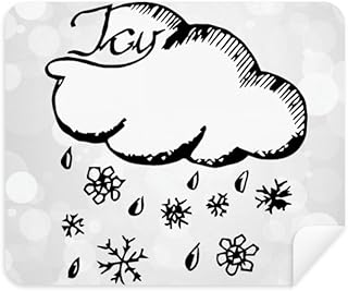 Snowflake Cloudy Hand Painted Pattern Cleaning Cloth Screen Cleaner 2pcs Suede Fabric