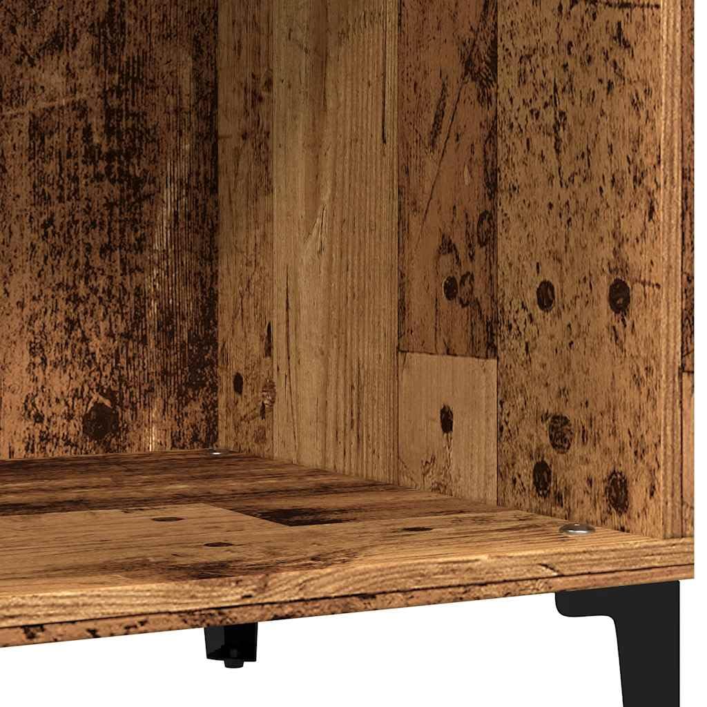 vidaXL Armadio a dischi vecchio legno 84,5x38x89 cm legno di ingegneria, armadio per giradischi, armadio di stoccaggio per dischi, credenza per giradischi