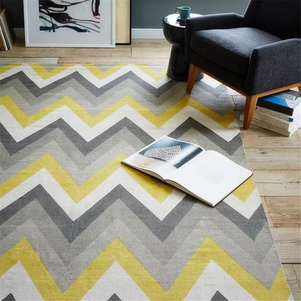 Tapis lavable en machine jaune salon chambre ado tapis exterieur 40x60