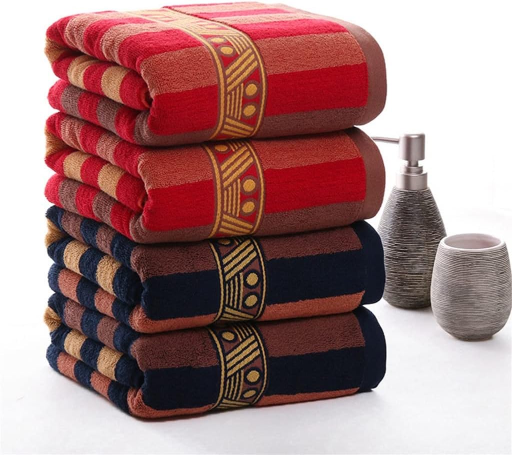 Striped Towel face Towel Large Thickened Sports Towel Home Bathroom Adult Accessories(D)