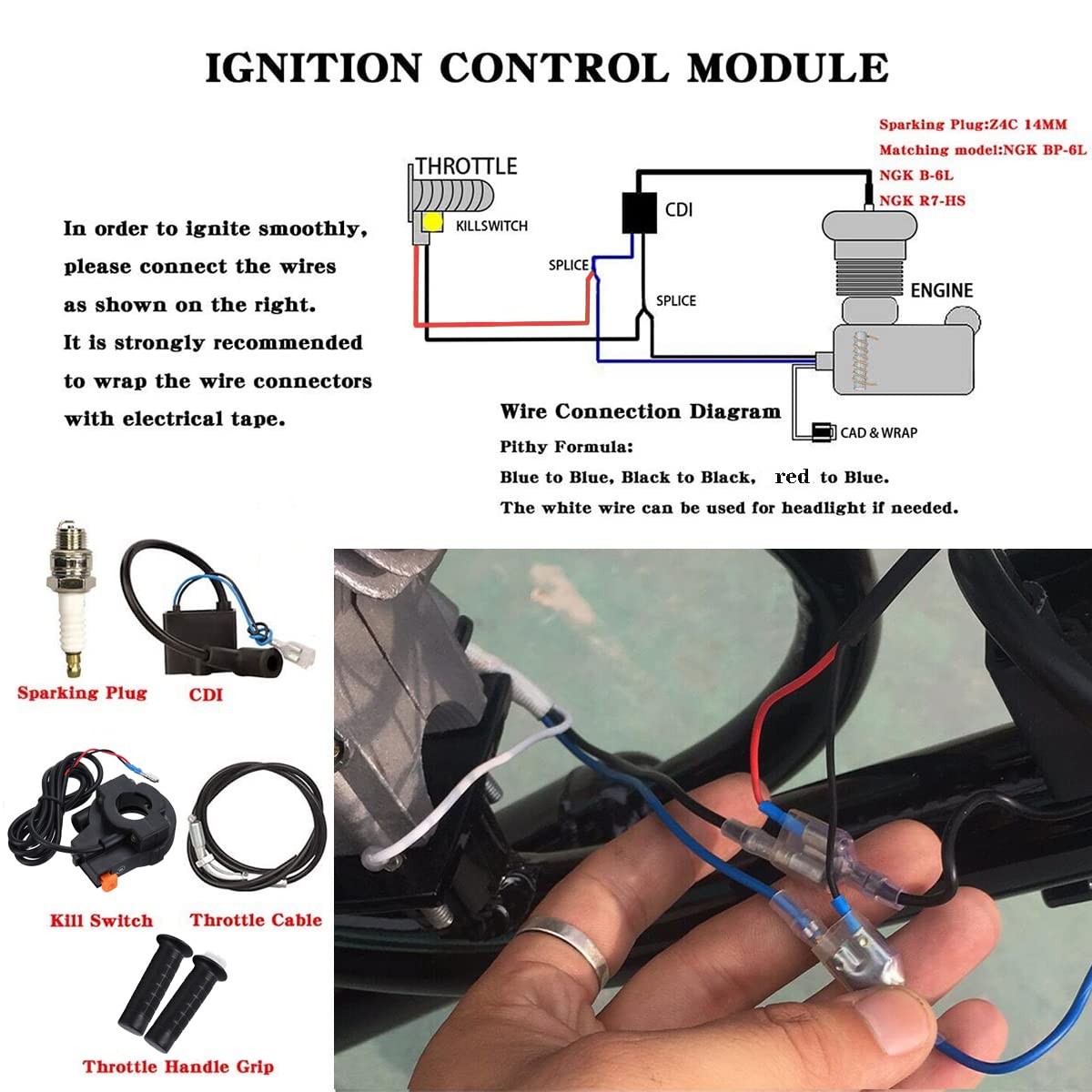 Kit de motorización para bicicleta de 2 tiempos, 100 cc, motor de gasolina, kit de conversión de bicicleta plateado