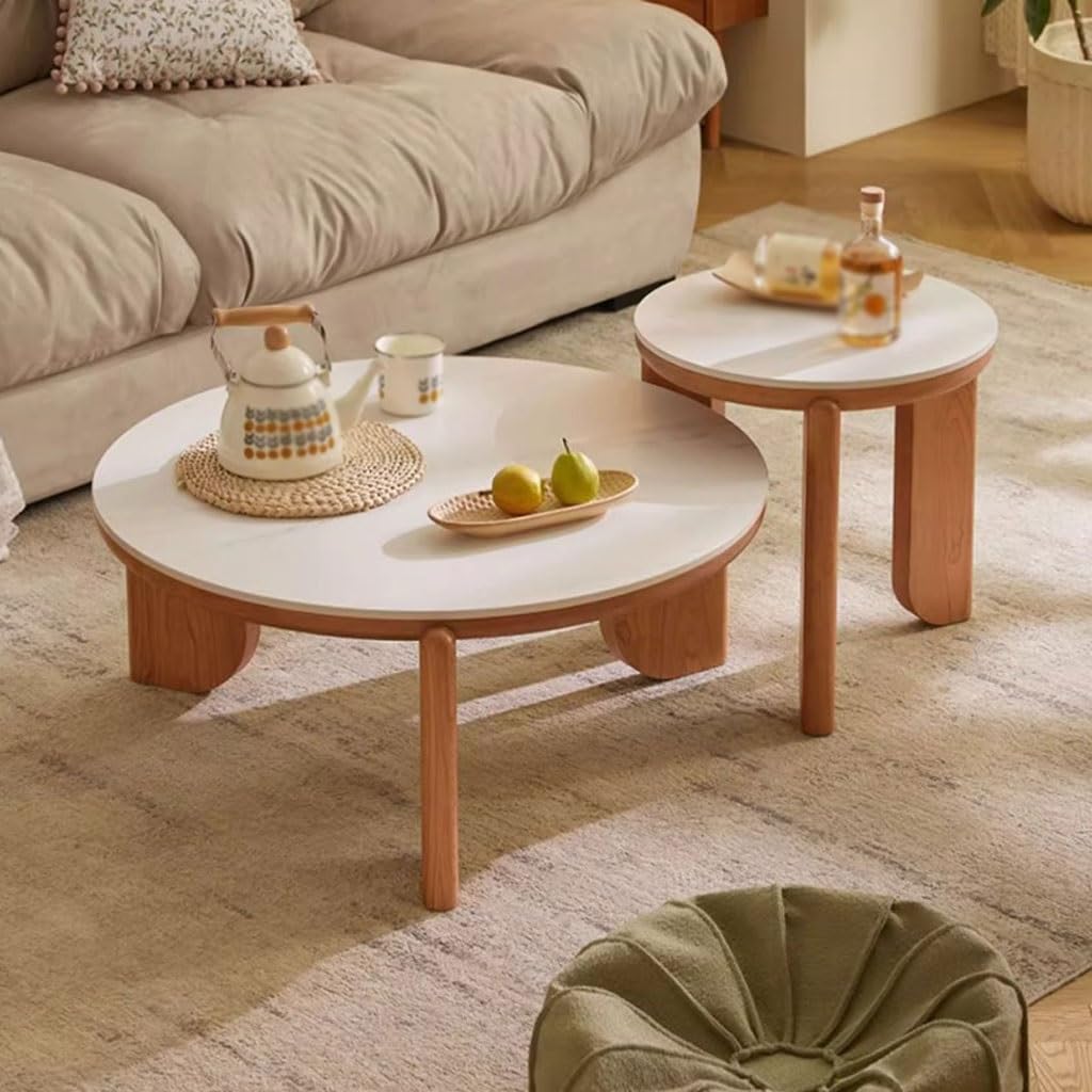 Tavolino Da Salotto Tavolino Rotondo Moderno Legno Ciliegio