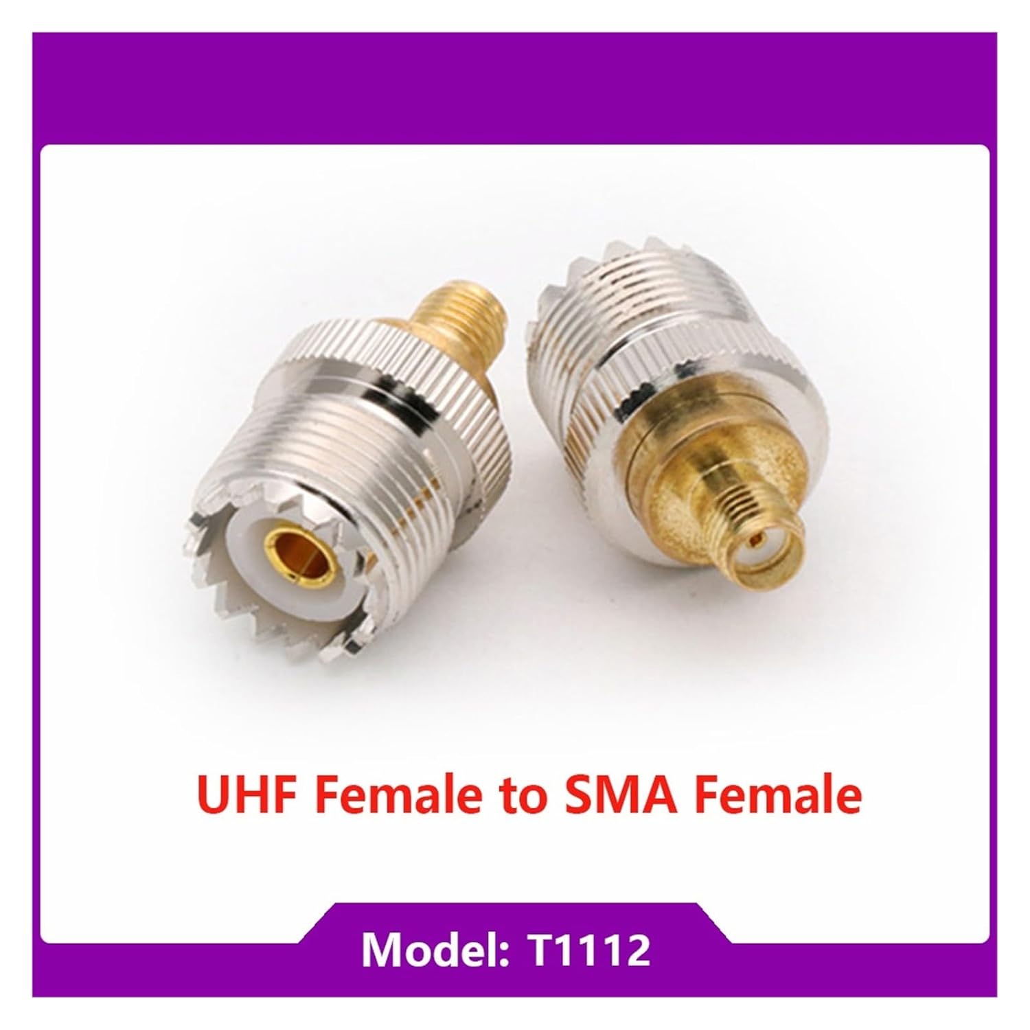 SMA to UHF Connector kit, UHF to SMA Male and Female coaxial Adapter, Gold-Plated, Suitable for FPV.(SMA F to UHF F)
