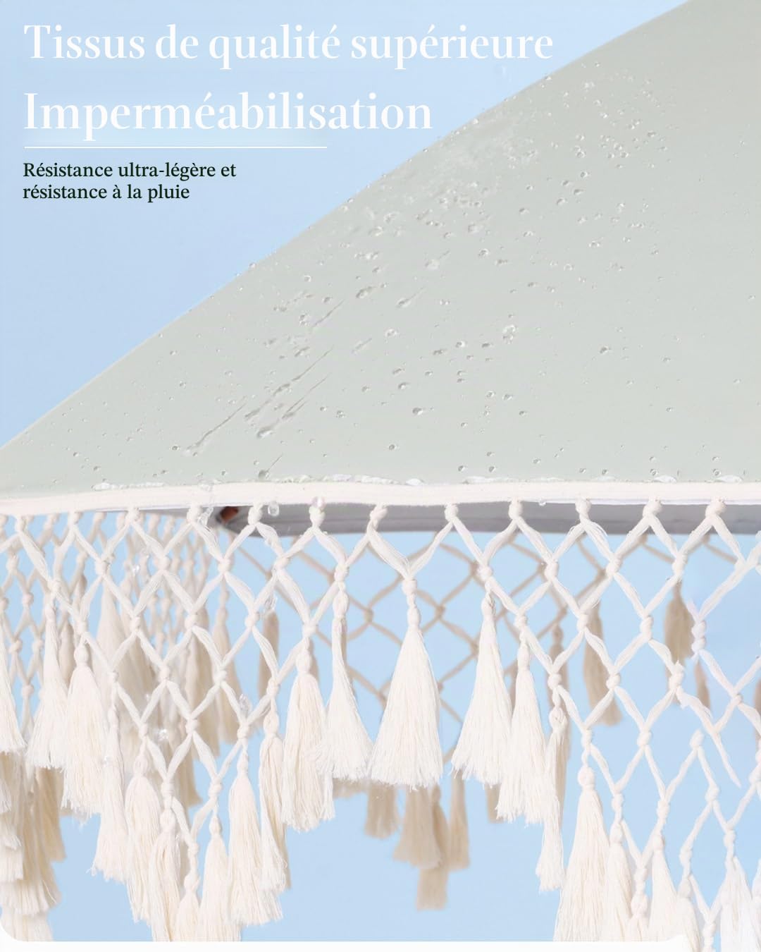 Générique Parasol De Plage 200cm Avec Pompons, Style Bohème, Parasol De Jardin Extérieur Inclinable, Design Inclinable, Pied Non Inclus Pour Pelouses, Piscines, Marchés